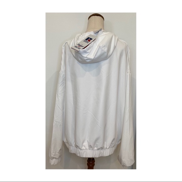 Womens Russell Athletic 1/4 zip Eagle R parachute hooded jacket light weight 16 - Picture 5 of 9